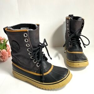 SOREL 1964 CVS Premium Black Waterproof Canvas Winter Boots